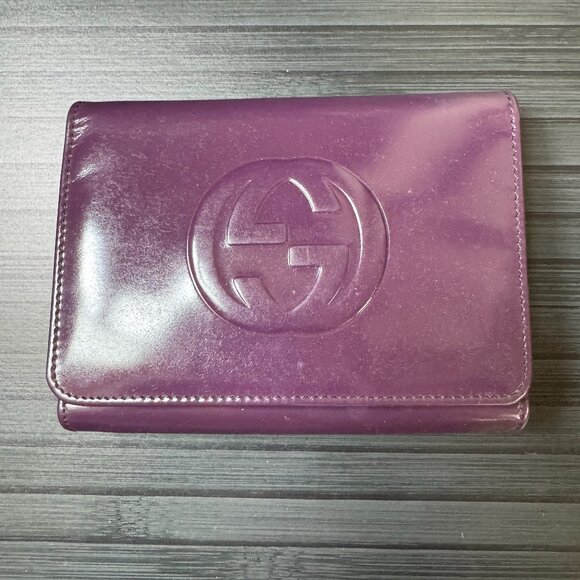 Gucci Purple Patent Leather Agenda Wallet - Picture 1 of 5